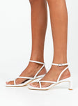 Heels Strappy upper Squared toe Shaved heel Man made upper, lining & sole