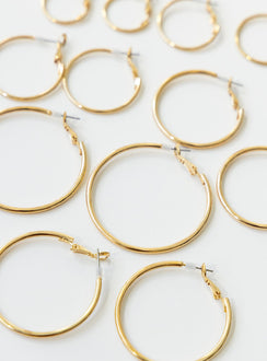 Cari Hoop Earring Pack Gold