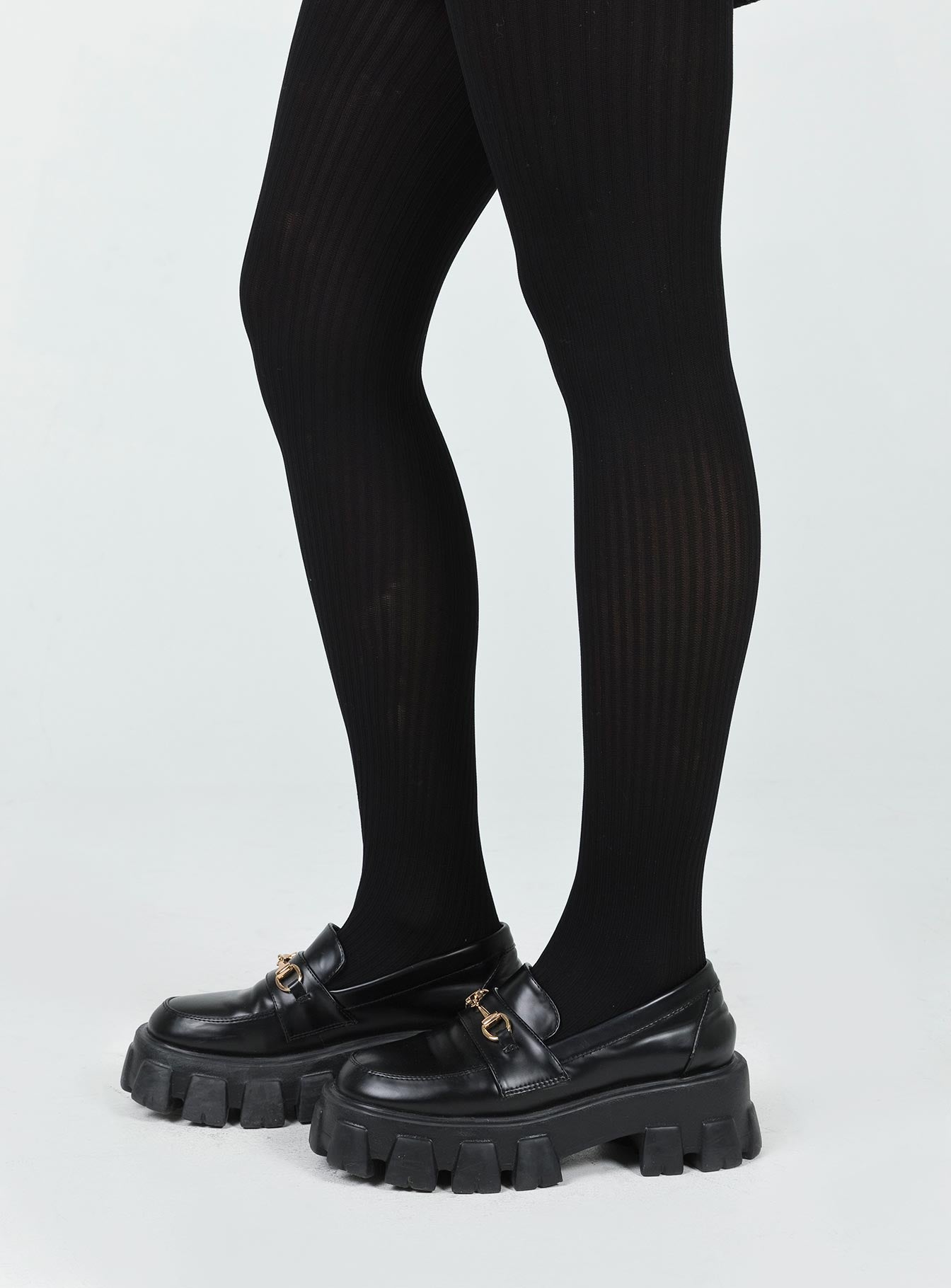 Lupton Knit Stockings Black