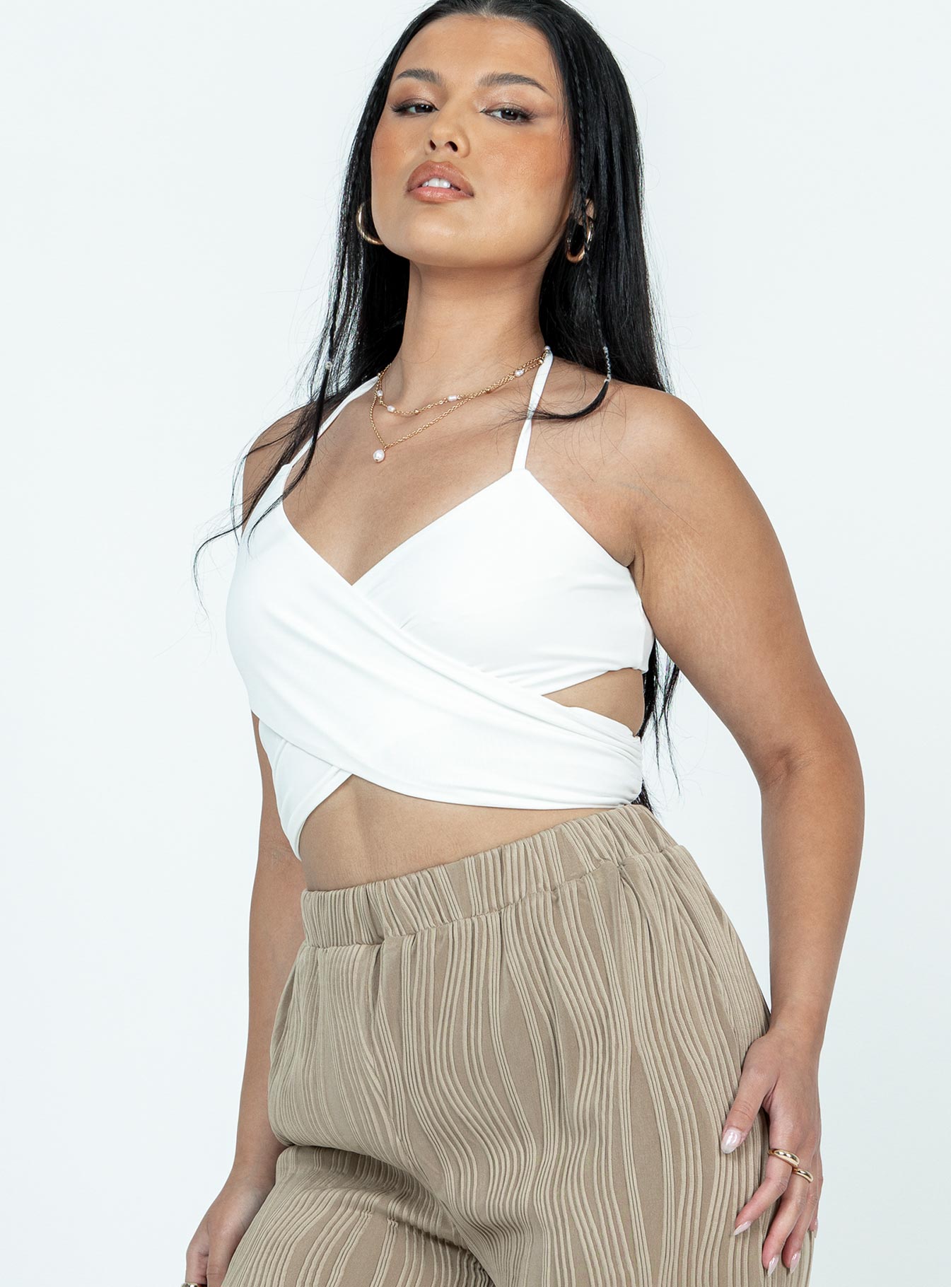 product Princess Polly Sleeveless Square Neck  Korath Top White