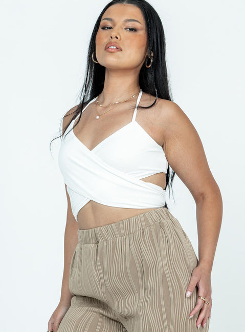 product Princess Polly Sleeveless Square Neck  Korath Top White