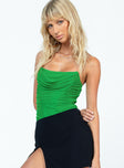 side view of model wearing Princess Polly Keanu Bodysuit Green Sleeveless straight 