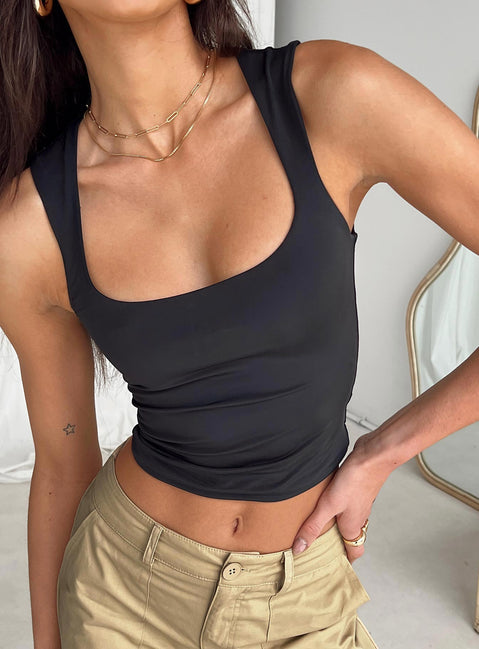 product Princess Polly Sleeveless Square Neck  Zoe Top Black