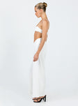 Front view of model wearing  front Princess Polly High Waisted Pants  Mathea Plisse Pants Ivory