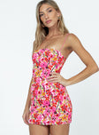 product Princess Polly Asymmetric Neckline  Innes Mini Dress Pink Floral