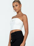 product Princess Polly Sleeveless Square Neck  Sebastian Strapless Top White