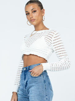 Terra Knit Sweater White Princess Polly  Cropped 