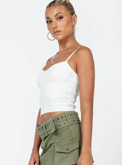 product Princess Polly Sleeveless Square Neck  Shaila Top White