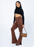 front view of model wearing Princess Polly Tala Pants Brown 