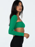 product Princess Polly Full Sleeves Square Neck  Sharli Long Sleeve Top Green