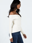Wyandra Off The Shoulder Sweater White Princess Polly  regular 