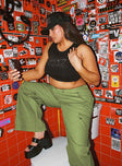 product Princess Polly High Waisted Pants  Snatched Mid Rise Cargo Pants Green Curve