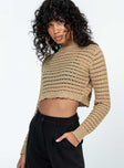 Terra Knit Sweater Beige Princess Polly  Cropped 