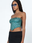 product Princess Polly Sleeveless Square Neck  Bad Gal Mesh Bustier Teal