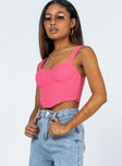 side view of model wearing Princess Polly Aleta Top Pink 