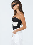 Strapless top Sweetheart neckline Shirred back panel