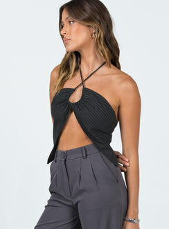 side view of model wearing Princess Polly Lindsay Top Black 