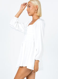 Lillie Long Sleeve Romper White