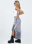 Alyce Maxi Skirt Silver Princess Polly  Maxi 