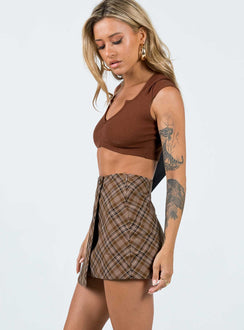product Davenport Mini Skirt Brown Princess Polly  Mini Skirts 
