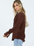 product Princess Polly Full Sleeves V-Neck  Mahalia Shirt Brown