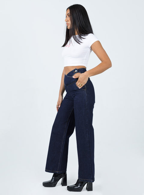 product Princess Polly High Waisted  Chaser V Waist Jeans Indigo