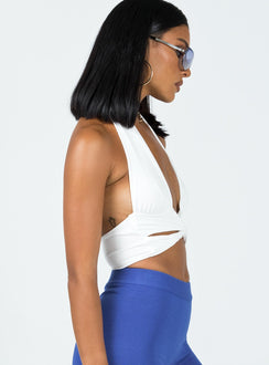 front view of model wearing Princess Polly Zayne Top White 