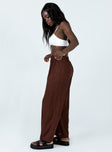 product Princess Polly High Waisted Pants  Louis Linen Blend Pants Brown