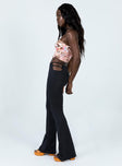 side view of model wearing Princess Polly Jess Cut Out Pants Black 