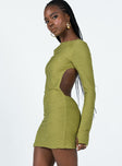 product Princess Polly Asymmetric Neckline  Ignite Mini Dress Green