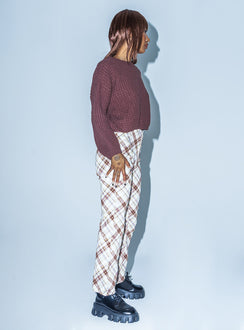 side view of model wearing Princess Polly Kallani Pants Beige 