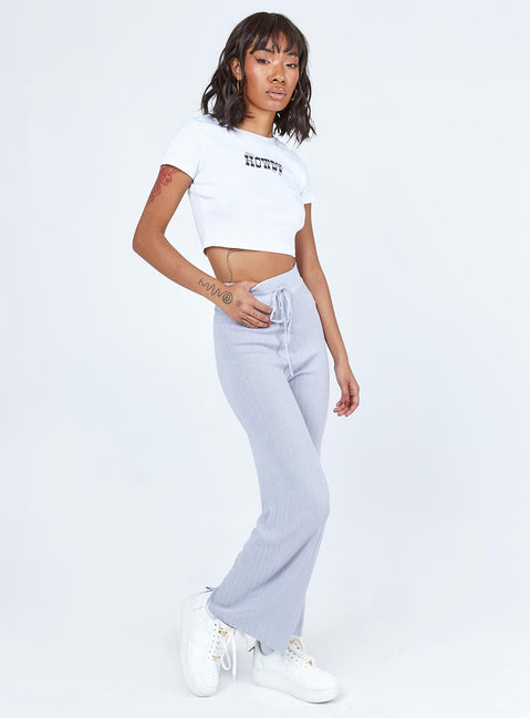 front view of model wearing Princess Polly Majid Pants Blue 