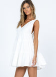 product Princess Polly Crew Neck  Rosetta Mini Dress White