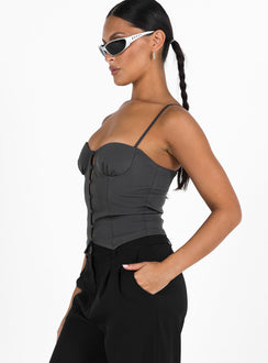 product Princess Polly Sleeveless Sweetheart  Archette Corset Vest Grey