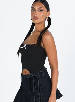 product Princess Polly Sleeveless Square Neck  Revonda Corset Top Black