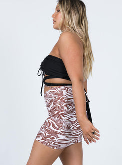  side view of model wearing Princess Polly Hunter Mini Skirt Zebra 