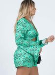 Remi Tie Front Romper Green