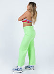 Princess Polly Mid Rise  Denver Denim Jeans Lime Green