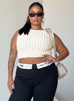 product Princess Polly Sleeveless Crew Neck  Kendrick Top Cream Curve