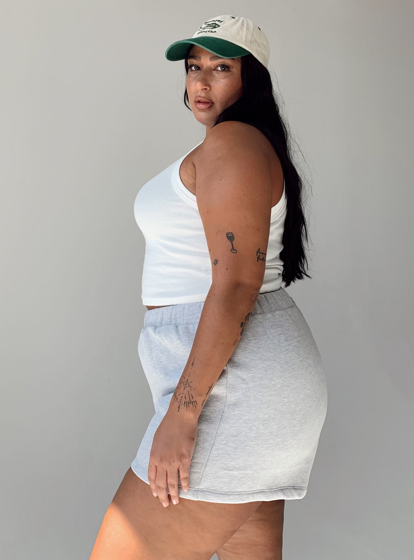 Track shorts High waisted Thick elasticated waistband Relaxed through leg