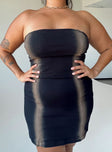 product Princess Polly Boat Neck  Pre Show Denim Mini Dress Black Curve