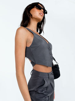 product Princess Polly Sleeveless Asymmetric Neckline  Archer Vest Slate