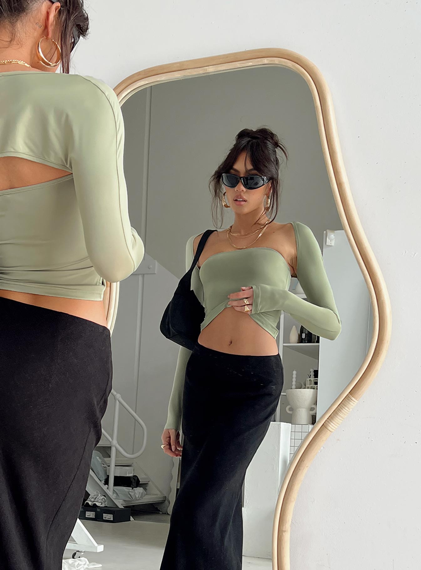 product Princess Polly Sleeveless High Neck  Moran Two Piece Bolero Top Sage