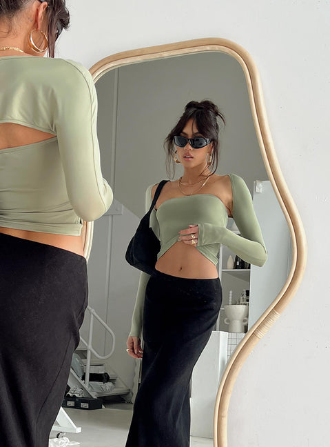 product Princess Polly Sleeveless High Neck  Moran Two Piece Bolero Top Sage