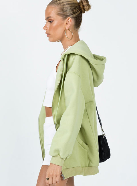 Florida Zip Up Sweatshirt Green Princess Polly  long 