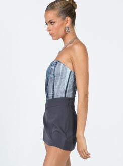 product Easton V Front Mini Skirt Slate Princess Polly  Mini Skirts 