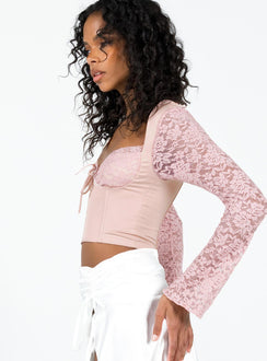 product Princess Polly Full Sleeves Square Neck  Markwell Long Sleeve Top Pink