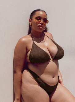 Blanca Eco Nylon Bikini Top Brown Curve