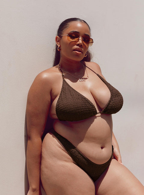 Blanca Eco Nylon Bikini Top Brown Curve