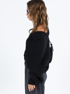 Tiara Cropped Sweater Black Princess Polly  regular 